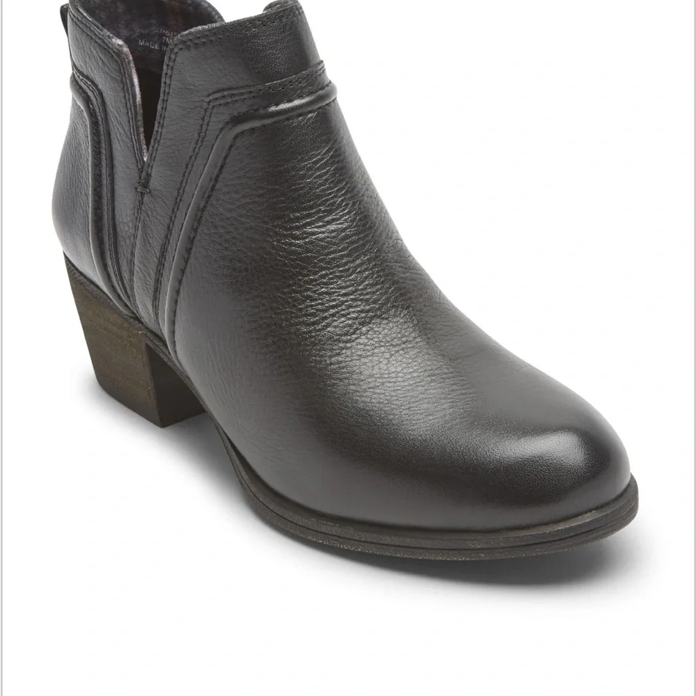 Rockport Cobb Hill Anisa Women’s Black Leather Ankle Boots Size 7‎